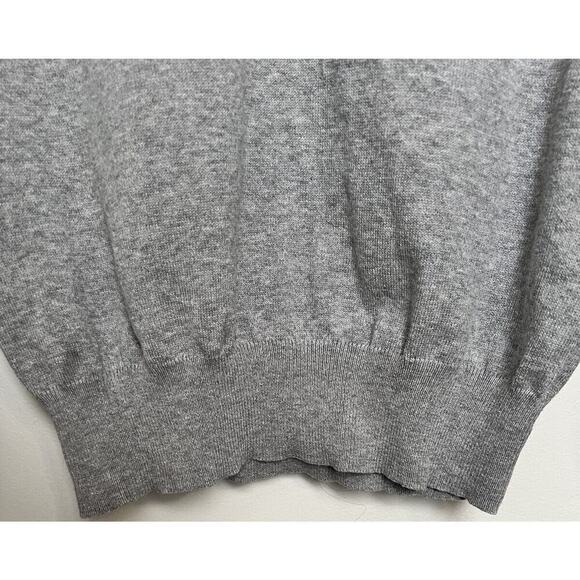 Zara Women’s XL V-neck Gray Sweater Lightweight But Perfect Layering 70% Cotton - Picture 3 of 7